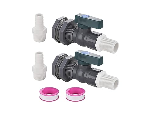 PVC-Rain-Barrel-Spigot-Kit-34-Rain-Barrel-Diverter-Kit-with-Bulkhead-Fitting-Garden-Hose-Faucet-Adapter-Rain-Barrel-Drain-Valve-Kit-for-Water-Tanks-Garden-Barrels-Aquariums-TubsPools-2pack
