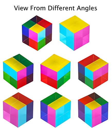 Zhuochimall Cmy Color Cube, 1.6 Inch (40Mm) Cmycube Acrylic Prism For Home Or Office Desktop Decoration, Science Learning Toys Educational Gifts For Kids #TOP2