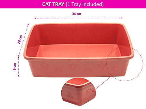 Kitty Cat Essentials Lot de 3 bacs à litière pour chat avec 48 bacs à litière et pelle à litière pour chat avec 20 sacs à déchets assortis pour l'élimination de la litière (rouge brique) - Image 3