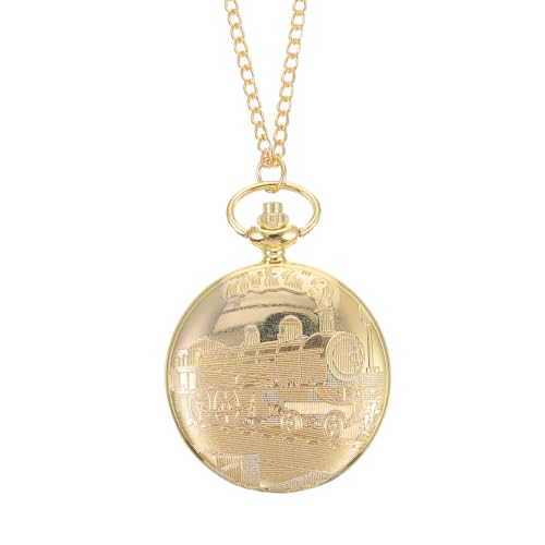 Image of Hemobllo Vintage Pocket Watch for Women Gold Antique Chest Watch with Chain Elegant Souvenir Timepiece Classic Mechanical Dainty Design