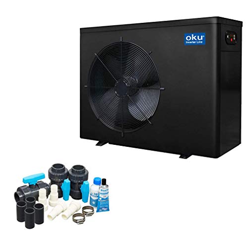 Well2wellness Heating Pump Oku Inverter Line 17 - Poolheizung with a Heizkapazität to 16,5 Kw + Bypass Set Basic