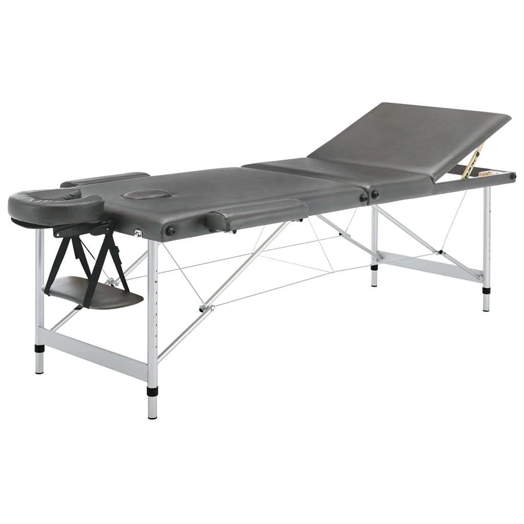 LAPOOH Camilla Masaje 3 Zonas Estructura Aluminio Antracita 186x68 cm, Apoyabrazos Tattoo, Camilla Tattoo, Camilla Estetica, Camilla De Espalda, Cama De Masaje, Mesa De Masaje - SPU:110175