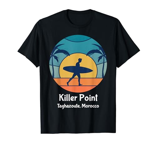 Killer Point Taghazoute Marruecos Surfing Vintage Surfer Beach Camiseta