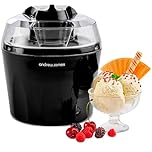 Andrew James Ice Cream Maker 1.5L – Ice-cream Maker, Gelato & Sorbet Machine for Home, Homemade Frozen Dessert Maker Ice Cream Machine, Ready in 20 Minutes – Black