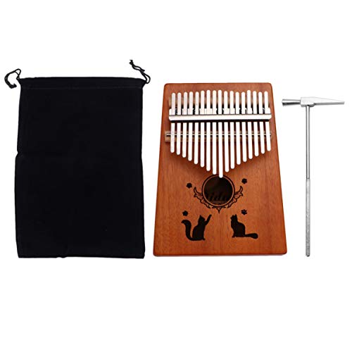 HEALLILY Kalimba Polegar Piano 17 Teclas Mbira Dedo Piano Instrumento Musical Portátil para Crianças