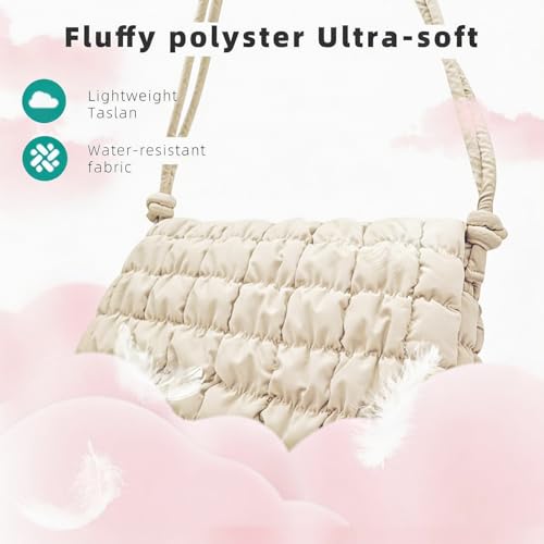 Image of NAARIAN Shoulder Bag for Women, Small Puffer Crescent Hobo Bag, Trendy Waterproof Clutch with Magnetic Closure | Trendy