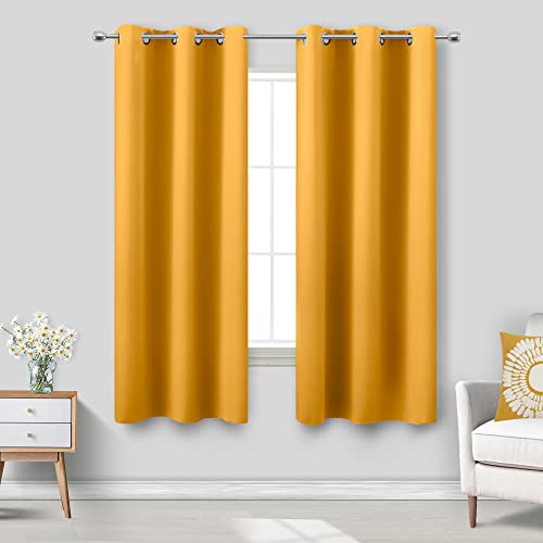 Image of Yellow Curtains for Living Room 42 by 72 Inches Long