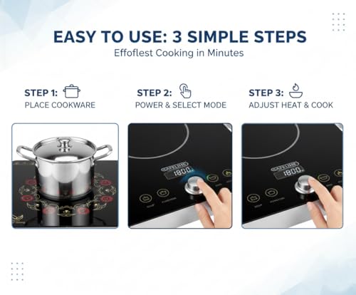 Image of RO PARTS 2200W Infrared Cooktop Stove, Digital Display, Touch Control, Infrared Hot Plate
