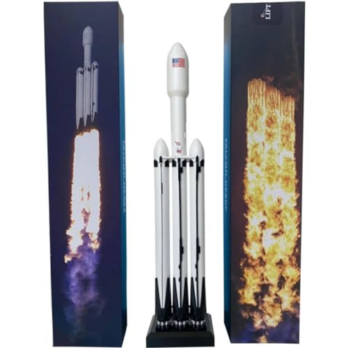 yuanpulalala Falcon 9 Dragon+F9 Starship Heavy Falcon Metal Diecast Rocket Model Simulation Static Desktop Display (Heavy Falcon)