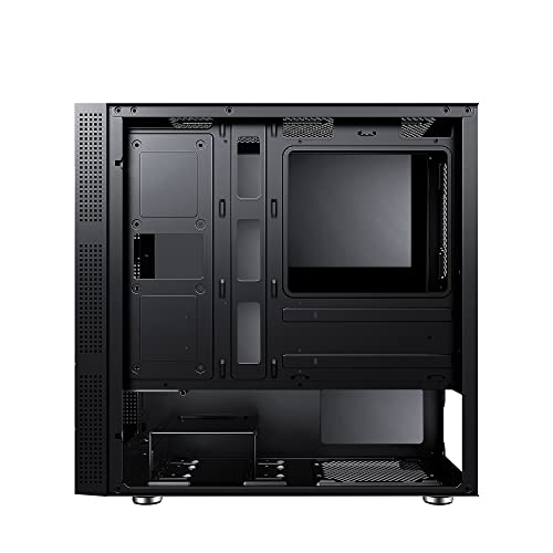 Image of Ant Esports Elite 1000 PS Mid-Tower Computer Case /Gaming Cabinet - Black | Supports M-ATX, ITX with Pre-Installed 1 x 120mm Black Rear Fan