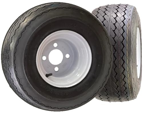Image of eCustomrim 2-Pack Golf Cart Tires On Rims 18-850-8 18X8.50-8 White 4 Lug