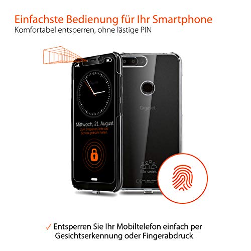 Gigaset GS195LS Smartphone für Senioren Made in Germany mit 3GB RAM ohne Vertrag – mit individuellem Startbildschirm, Notruffunktion, extra großer Ziffern- und Textanzeige, Titanium Grey