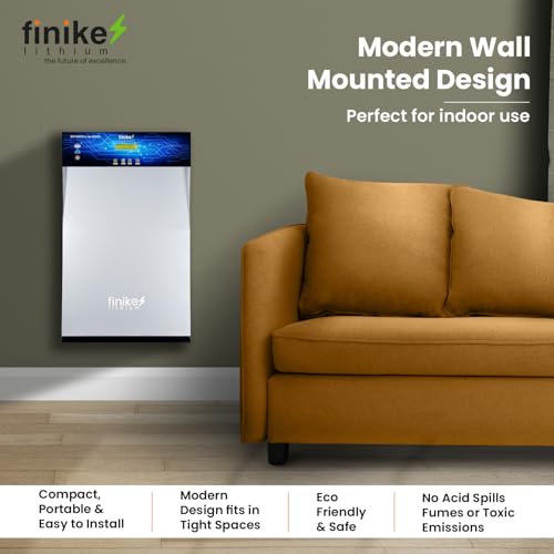 Image of Finike 2100VA Lithium Inverter with Inbuilt 2688Wh LiFePO4 Battery | Pure Sine Wave Home UPS & Power Backup for Home, Office & Shops | Wall Mount | Fast Charging | 12 Year Life | 5-Year Warranty