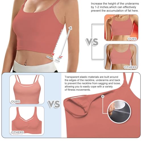 Image of ECOPARTY Wirefree Padded Yoga Sports Bra for Women - Moisture Wicking Quick Dry Workout Crop Tank Camisole