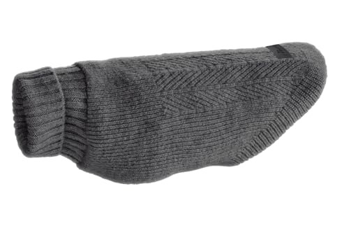 Hunter Hundepullover GENF, Farbe: anthrazit, Strickpullover für kalte Tage, weich, anschmiegsam, recyceltes Polyester, waschbar, umgschlagbarer Halskragen, hohe Elastizität, Größe: 30