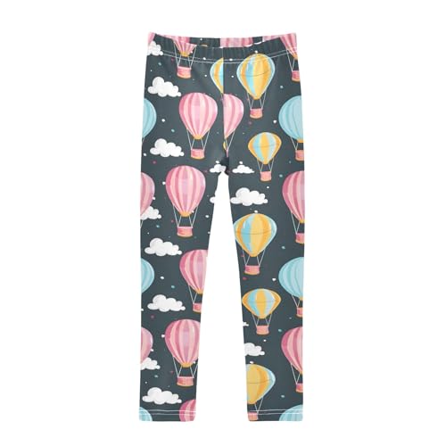Colorful Air Balloon in The Sky Girls Leggings Athletic Pants Tights Stretch Bottom