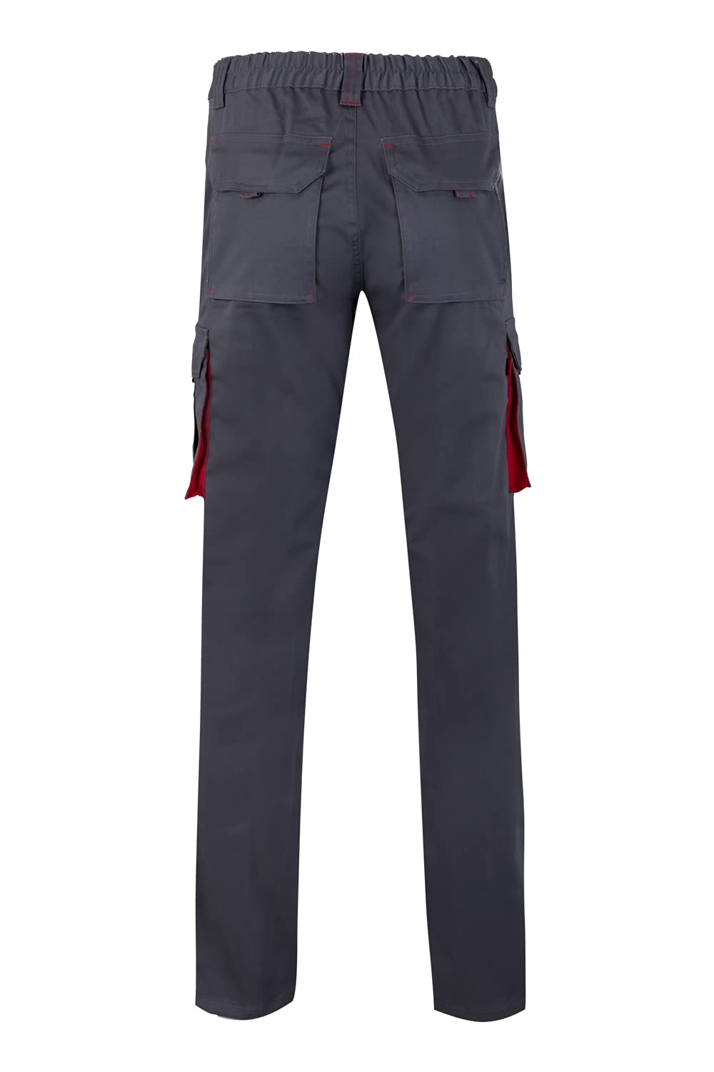 Velilla 103024S; Stretch-Hose mit mehreren Taschen; Farbe Grau und Rot; Größe 52