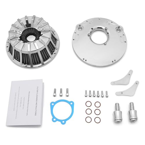 Image of For harley air cleaner filter Touring street glide road king electra tri trike Dyna Sportster XL 883 1200 Softail air intake (Speed 15 style - Chrome, A-For Sportster XL models)