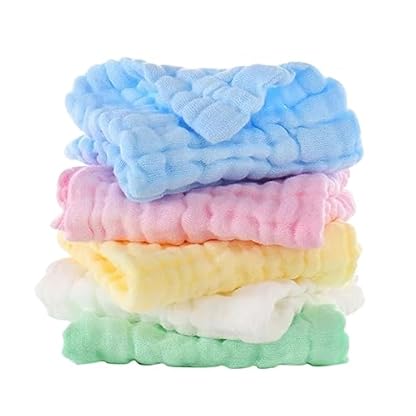 Baby-Waschlappen aus Musselin, weiche Waschlappen für Neugeborene, saugfähig, Badetücher, Gesichtstücher, Handtücher, Set (grün, Einheitsgröße)