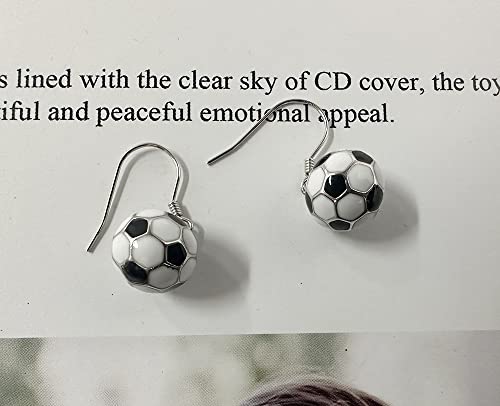 Pendientes de fútbol de plata S925 con colgante elegante 6