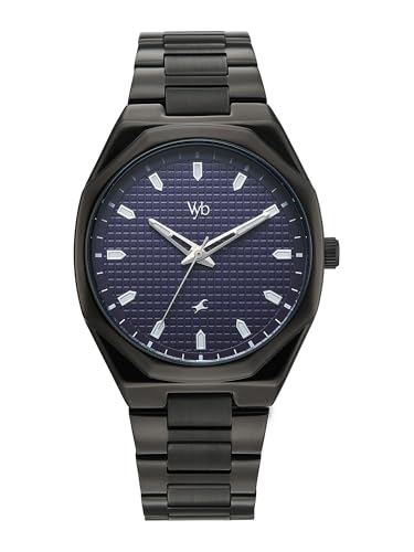 Fastrack Vyb Nimbus with Quartz Analog Purple Dial Black Zinc Alloy Strap Watch for Men - FV30043NM01W