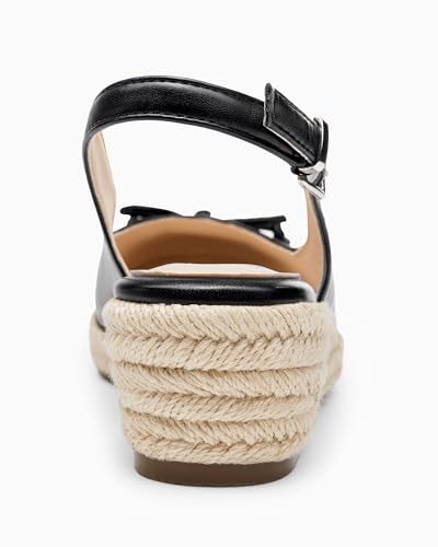 Image of Womens Closed Toe Espadrilles Wedges Shoes Platform Slingback Mid Low Heel Canvas Bow Dress Sandals