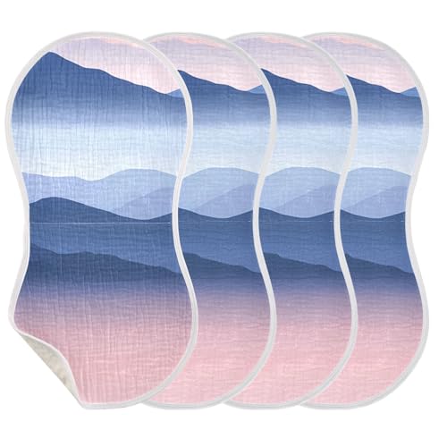 1 Pack Softly Layered Mountains Muslin Burp Cloths Cotton Absorbent Baby Burping Rags for Boys Girls Soft Newborn Burp Bibs, 22 x 11 Inch3