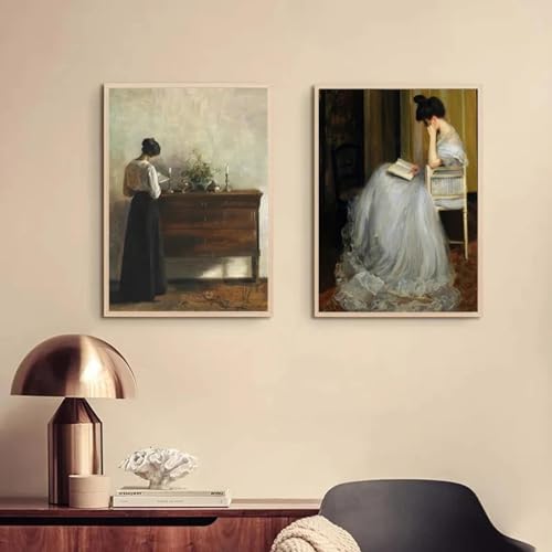 Oeuvre affiche toile peinture à l'huile haut de gamme avec portrait de femme