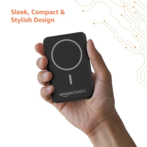 Image of Amazon Basics 10000mAh 20W Fast Charging Power Bank and 15W Wireless Output | Type C Power Delivery (Input & Output) Quick Charge| Two Way Fast Charge | Made in India (Black)