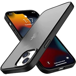 EGOTUDE Ultra Hybrid Matte Frosted Translucent Back Cover Case for iPhone 13 (Frost Black, TPU+Polycarbonate)