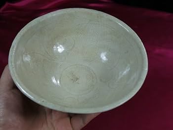 中国美術 白磁 刻 花紋 碗 宋白磁 φ9.5cm 茶道具伝来(K-YC345) 中国美術 白磁 刻 花紋 碗 宋白磁 φ9.5cm 茶道具伝来(K-YC345
