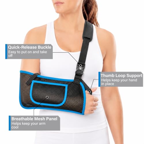 Image of Mesh Shower Arm Sling Shoulder Immobilizer for Shoulder Surgery Recovery