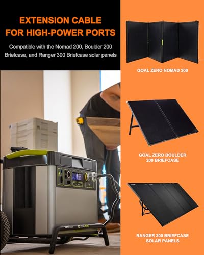 30-Foot for Goal Zero High Power Port Extension Cable Connects 200+ Solar Panel to Yeti 1000+ Black - Image 6