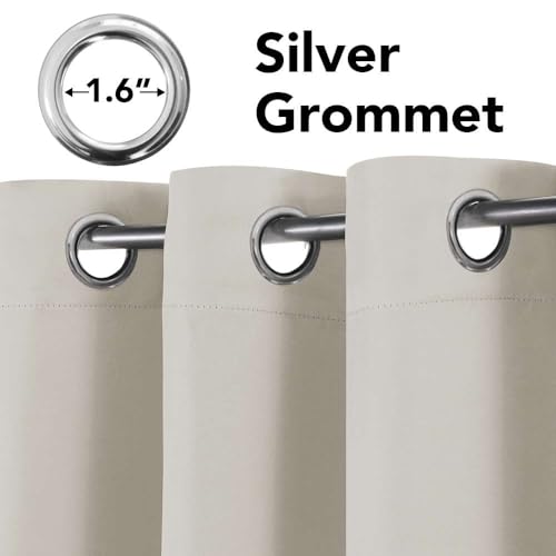 H.VERSAILTEX Premium Blackout Thermal Insulated Room Darkening Curtains for Bedroom/Living Room - Classic Grommet Top (2 Panels, Ivory/Cream, 52 Inch by 45 Inch) by H.VERSAILTEX - Used condition - Image 4