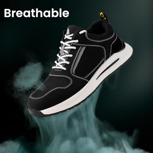 Image of LAoutun Steel Toe Shoes for Men Women Safety Work Shoes Indestructible Steel Toe Sneakers Lightweight Work Shoes Toe Shoes