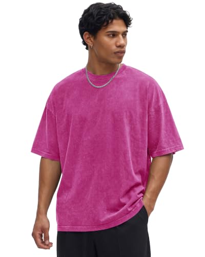 Image of Oversized Tshirts for Men Short Sleeve Vintage Washed Basic Loose Tees