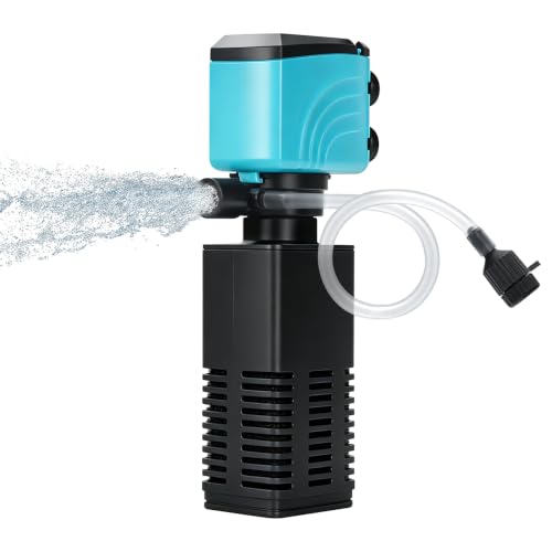Image of DaToo Aquarium Filter 15-35 Gallon Fish Tank Filter 210GPH Powerful Pump for Aquariums Adjustable Air Flow Submersible Internal Aquarium Filters for Pond Wavemaker Air Supply Freshwater and Saltwater