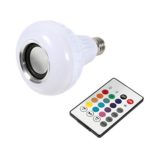 Ampoule Bluetooth Ampoule RGB avec haut-parleur E27 12W Ampoule de lumières de couleur Musique sans fil jouant avec télécommande
