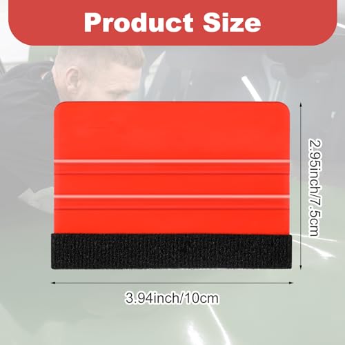 Sibba 2 x Kunststoff Folienrakel mit Filzkante Kunststoffrakel Folien Werkzeug für Autofolie Filzrakel Micro Rakel zur Blasen Schutzfolien Fensterfolien Wandtattoos Tönungsfolie Installation Werkzeug