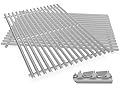 QuliMetal 9.5MM Grill Grates for Weber Genesis 300 Series (2007-2016), Genesis E310 E320 E330 S310 S320 S330 Grills, with Front Control Knobs, 304 Stainless Steel Grill Grates for Weber 7528 7524