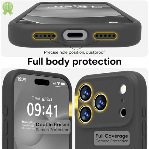 Image of LOVE 3000 Designed for iPhone 17 Pro Case, Premium Silicone [Compatible with Magsafe][Soft Anti-Scratch Microfiber Lining] Shockproof Protective Phone Case for Men Women 6.3 inch, Black