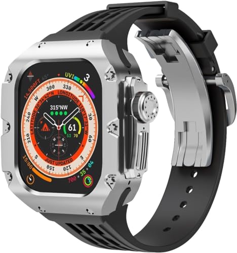 Kit Apple Watch Ultra 2 49mm titane et agate avec bracelet métal de luxe pour homme