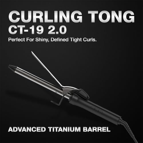 Image of IKONIC CURLING TONG- 19MM (BLACK & GOLDEN) Hair Curler with 8 inch Ceramic Barrel, Heat Ready Indicator, Comfortable Rubber Grip, Safety Stand and Salon Length Swivel Cord for quick Salon like finish