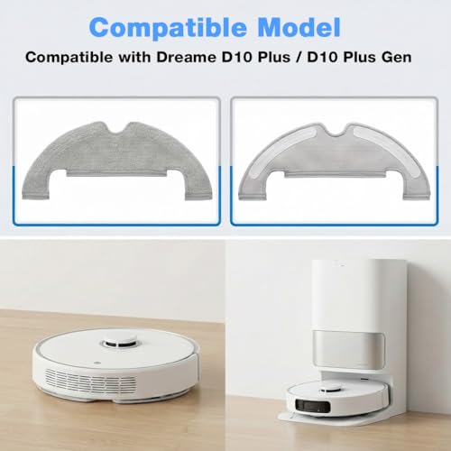 Image of HASTHIP 2Pcs Mop Pads Replacement Parts for Dreame D10 Plus / D10 Plus Gen Vacuum Cleaner, Microfiber Mop Cloths Set Accessories Kit Repair Spare Replace Attachments-Cleaning Tools