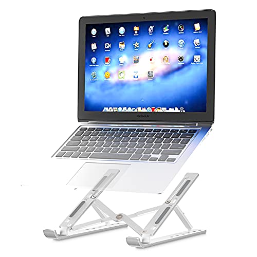 Foldable Laptop Stand, Puredick Portable Laptop Stand Riser for 11 12 13 15 inch MacBook Hp Dell and Other Laptop or Tablet, Metal Folding Laptop Base Stand for Outside Travel Or Office - Sliver
