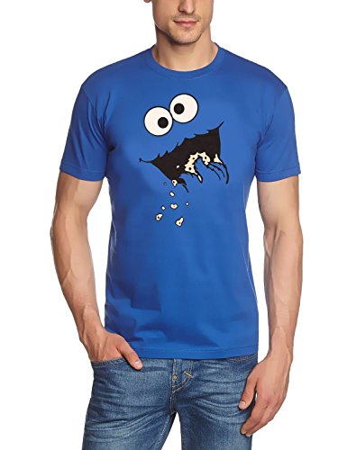 Coole-Fun-T-Shirts Kekse ! Cookie Monster T-Shirt S M L XL XXL (BLAU, XL)