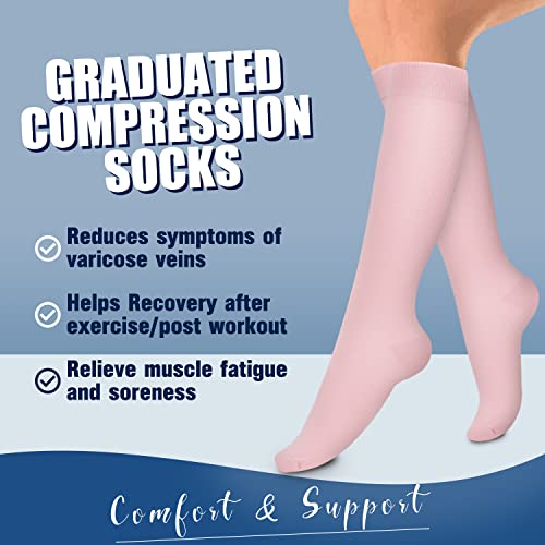 Image of Laite Hebe 4 Pairs-Compression Socks for Women&Men Circulation-Best Support for Nurses,Running,Athletic