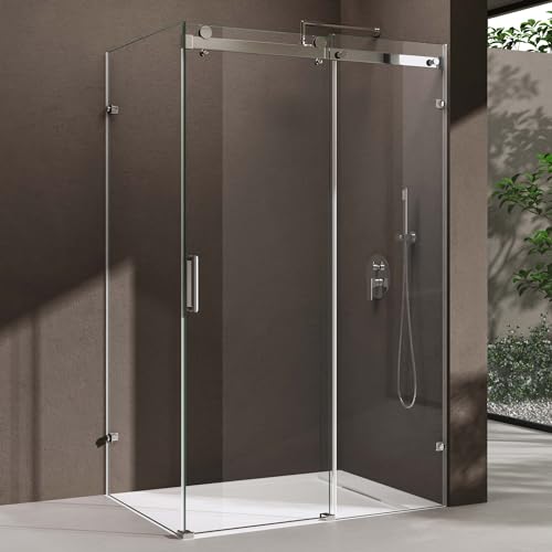 doporro Duschkabine Schiebetür Dusche Eckdusche 90x120x195cm...