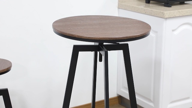 スツール Amazon.com - HOMCOM 3 Piece Industrial Adjustable Bar Table Set