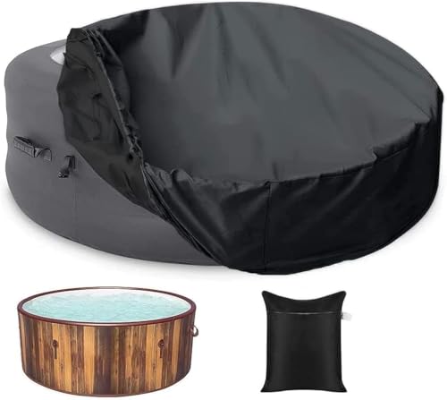 Design speciale: con orlo regolabile a corda. Appositamente progettato per mantenere la copertura sicura sulla vasca idromassaggio, in modo che non venga spazzata via dal vento.